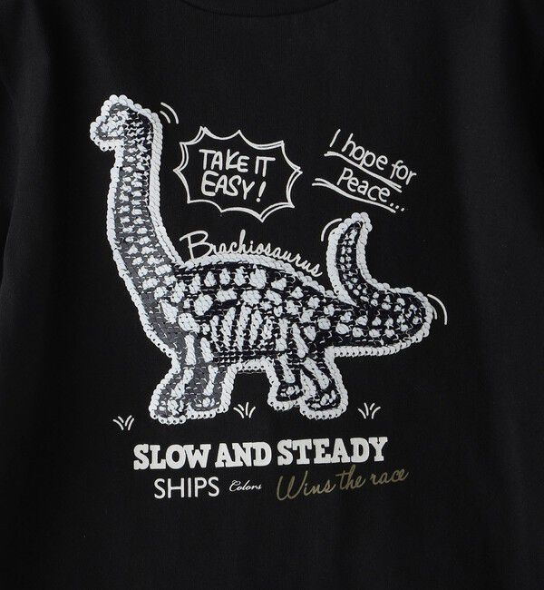 SHIPS Colors 「《一部追加予約》SHIPS Colors:スパンコール ステッチ プリント TEE(100~130cm)◆」|Tシャツ・カットソー|