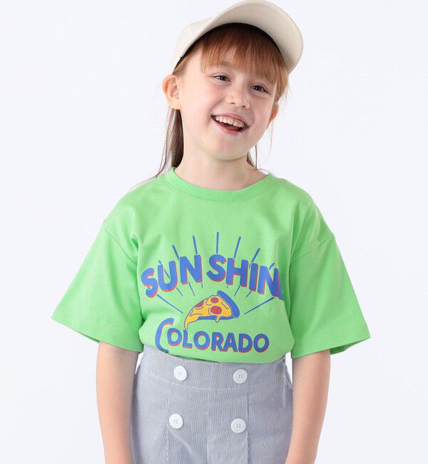 SHIPS KIDS「SHIPS KIDS:100～130cm /〈接触冷感/吸水速乾〉ピザ モチーフ 半袖 TEE」|Tシャツ・カットソー|