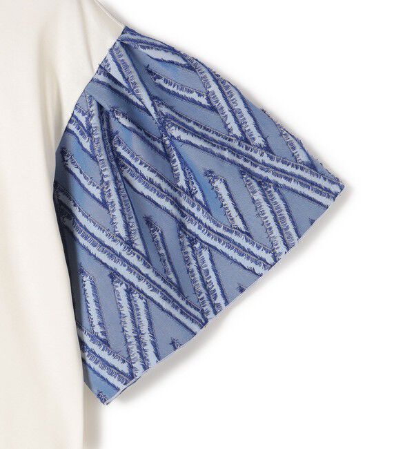 SHIPS for women「Giboulee:〈手洗い可能〉カット ジャカード コンビ プルオーバー」|Tシャツ・カットソー|