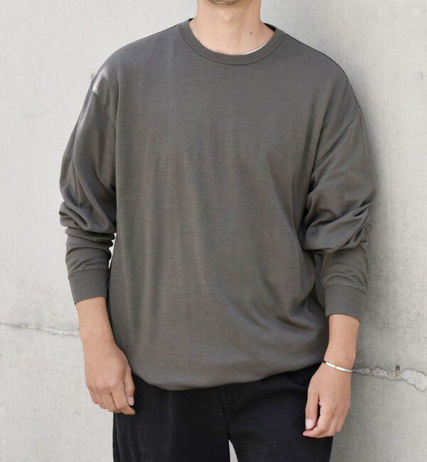 SHIPS any「SHIPS any: 〈手洗い可能〉バンブー レーヨン ウール混 ルーズ ロングスリーブ Tシャツ ［BRIOS］◇」|Tシャツ・カットソー|