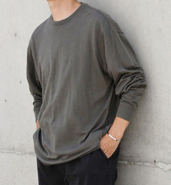 SHIPS any「SHIPS any: 〈手洗い可能〉バンブー レーヨン ウール混 ルーズ ロングスリーブ Tシャツ ［BRIOS］◇」|Tシャツ・カットソー|