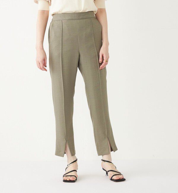 SHIPS Colors 「SHIPS Colors:〈手洗い可能〉ピンタック フロントスリット パンツ」|その他|カーキ