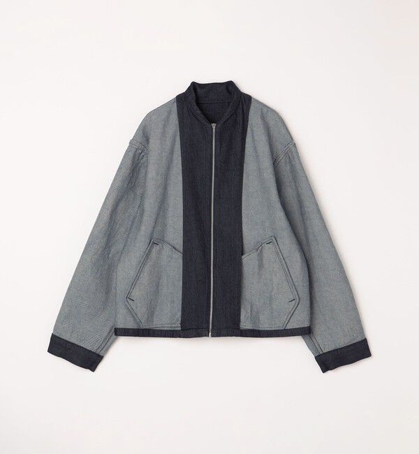 SHIPS any「SHIPS any: ウォッシュド デニム ワイドスリーブ ジップ ブルゾン (セットアップ対応)◇」|ブルゾン・スタジャン|