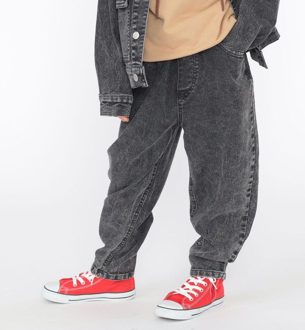 SHIPS KIDS「SHIPS KIDS:100～130cm / ジャージー ライク デニム パンツ」|デニム|