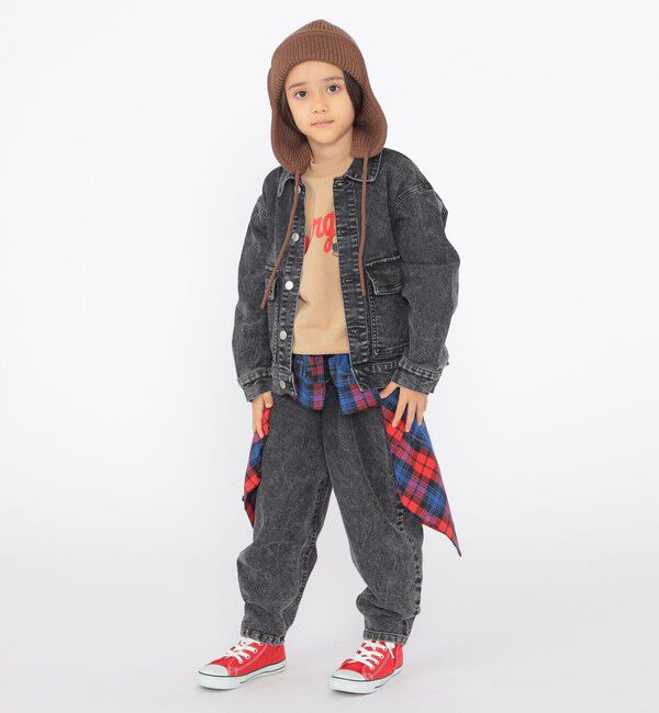 SHIPS KIDS「SHIPS KIDS:100～130cm / ジャージー ライク デニム パンツ」|デニム|