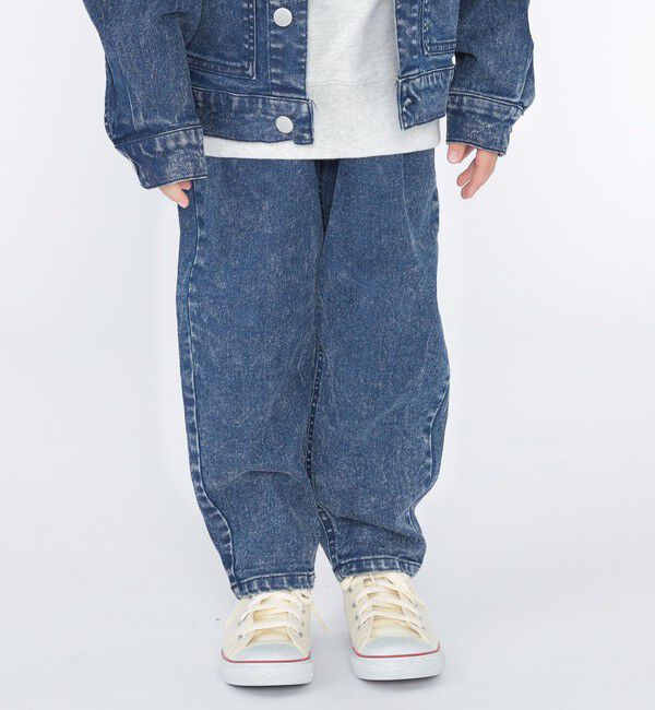 SHIPS KIDS「SHIPS KIDS:100～130cm / ジャージー ライク デニム パンツ」|デニム|