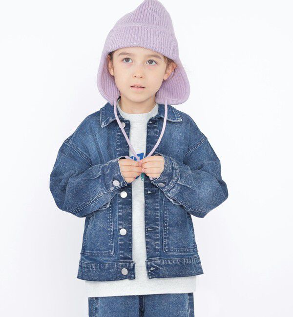 SHIPS KIDS「SHIPS KIDS:100～130cm / ジャージー ライク デニム ジャケット」|その他|