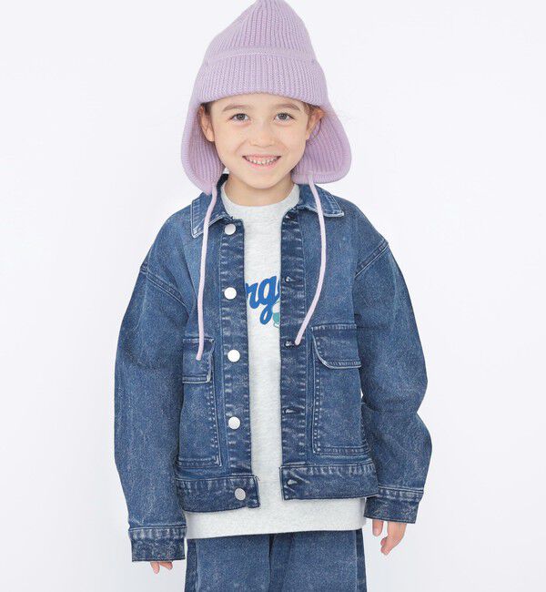 SHIPS KIDS「SHIPS KIDS:100～130cm / ジャージー ライク デニム ジャケット」|その他|