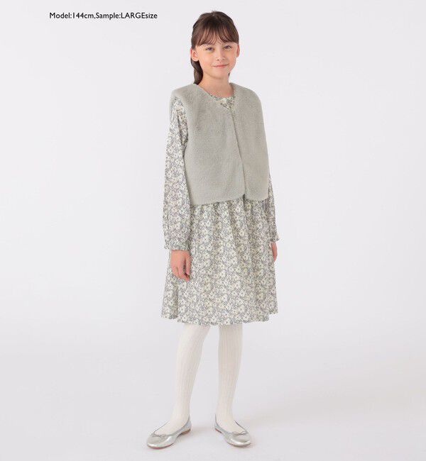 SHIPS KIDS「SHIPS KIDS:100～140cm / フェイクファー&times;リバティ ベスト」|ダウンベスト・ベスト|