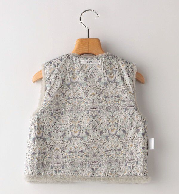SHIPS KIDS「SHIPS KIDS:100～140cm / フェイクファー&times;リバティ ベスト」|ダウンベスト・ベスト|