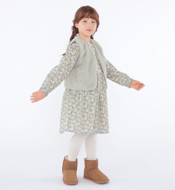 SHIPS KIDS「SHIPS KIDS:100～140cm / フェイクファー&times;リバティ ベスト」|ダウンベスト・ベスト|