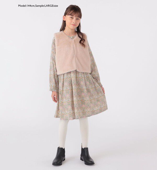 SHIPS KIDS「SHIPS KIDS:100～140cm / フェイクファー&times;リバティ ベスト」|ダウンベスト・ベスト|