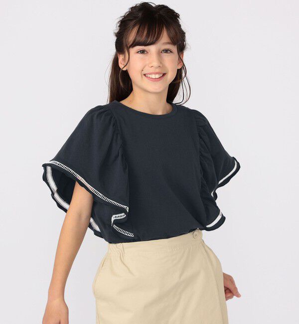 SHIPS KIDS「SHIPS KIDS:140～150cm / はしご レース 半袖 TEE」|Tシャツ・カットソー|