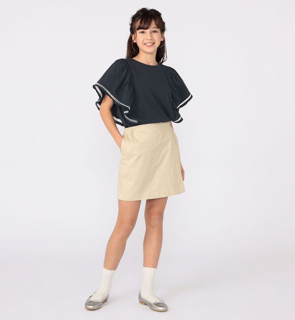 SHIPS KIDS「SHIPS KIDS:140～150cm / はしご レース 半袖 TEE」|Tシャツ・カットソー|