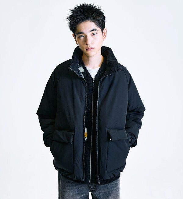 SHIPS「City Ambient Products:〈撥水〉ダブルポケット 中綿 スタンドカラー ブルゾン」|ブルゾン・スタジャン|
