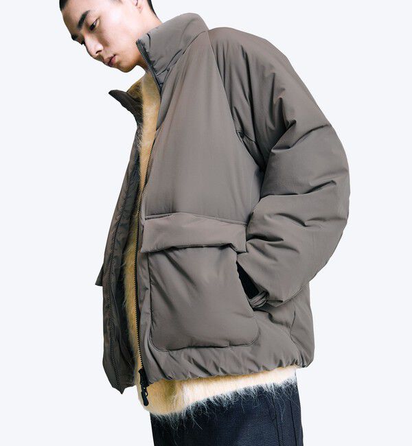 SHIPS「City Ambient Products:〈撥水〉ダブルポケット 中綿 スタンドカラー ブルゾン」|ブルゾン・スタジャン|ベージュ