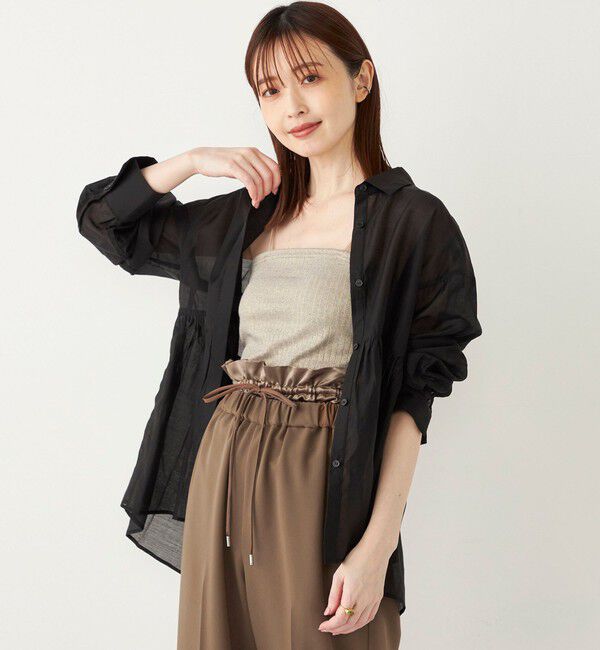 SHIPS Colors 「SHIPS Colors:〈洗濯機可能〉ハリヌキ ラメ カップ付き キャミソール」|インナー|