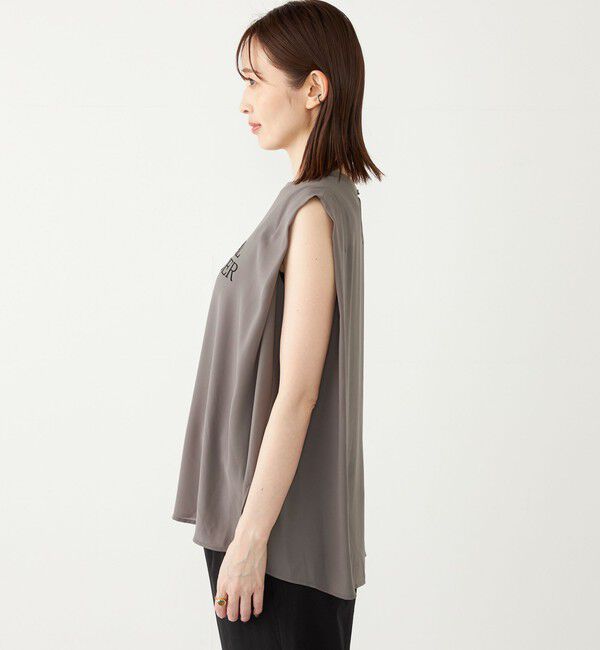 SHIPS Colors 「SHIPS Colors:〈手洗い可能〉フロッキーロゴ ノースリーブ トップス」|シャツ・ブラウス|