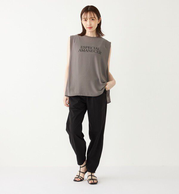 SHIPS Colors 「SHIPS Colors:〈手洗い可能〉フロッキーロゴ ノースリーブ トップス」|シャツ・ブラウス|