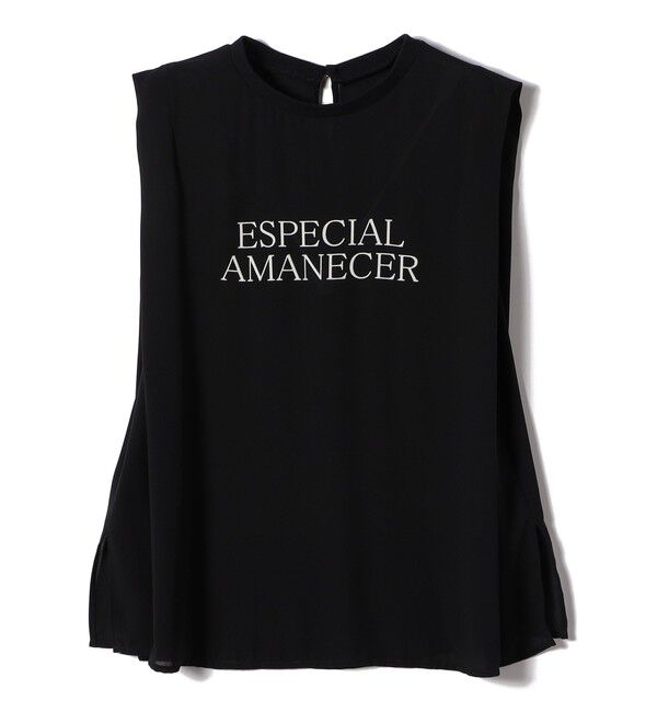 SHIPS Colors 「SHIPS Colors:〈手洗い可能〉フロッキーロゴ ノースリーブ トップス」|シャツ・ブラウス|