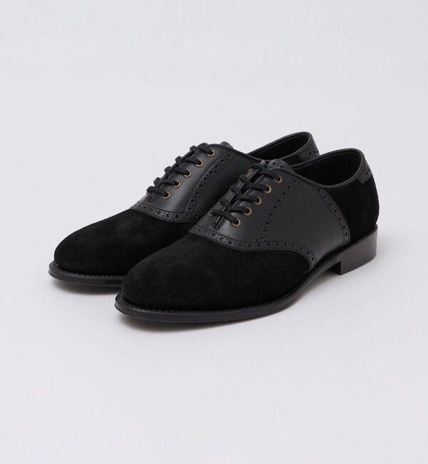 SHIPS「【SHIPS別注】Lo spago: ワックスドスエード サドル シューズ」|ビジネス・ドレスシューズ|ブラック