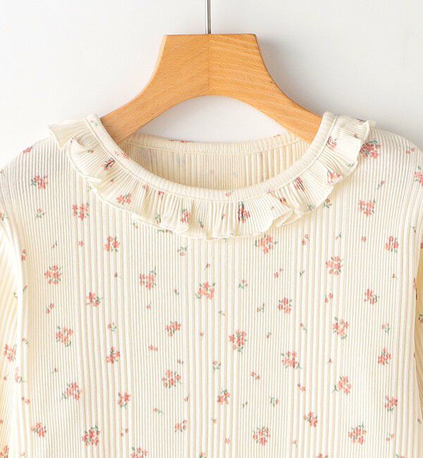 SHIPS KIDS「SHIPS KIDS:100～130cm / フラワー テキスタイル 長袖 TEE」|Tシャツ・カットソー|