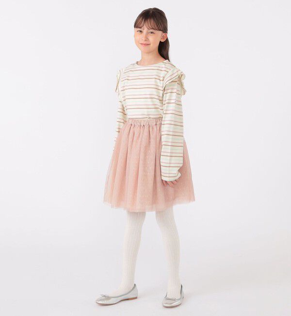 SHIPS KIDS「SHIPS KIDS:140～150cm / オーガニック コットン フリル プルオーバー」|Tシャツ・カットソー|