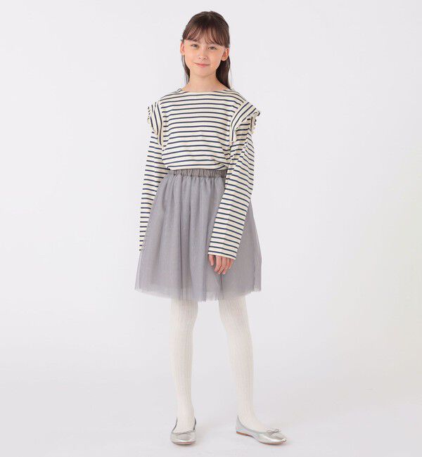 SHIPS KIDS「SHIPS KIDS:140～150cm / オーガニック コットン フリル プルオーバー」|Tシャツ・カットソー|