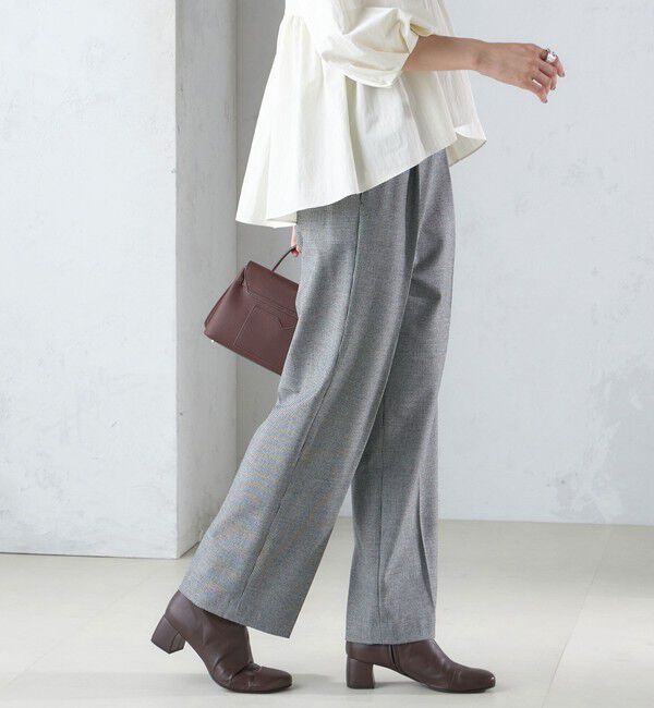 SHIPS for women「〈手洗い可能〉両面起毛 ストレート パンツ」|その他|ダークグレー