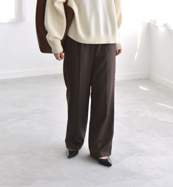 quaranciel「quaranciel:〈洗濯機可能〉ストライプ カフタンワンピース & パンツ セットアップ」|ワンピース|