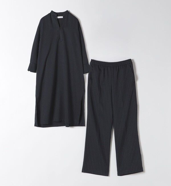 quaranciel「quaranciel:〈洗濯機可能〉ストライプ カフタンワンピース & パンツ セットアップ」|ワンピース|