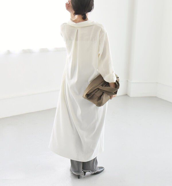 quaranciel「quaranciel:〈洗濯可能〉Vネック ニット ＆ シャツ ワンピース セット」|ワンピース|