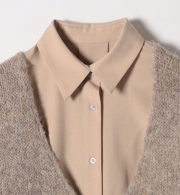 quaranciel「quaranciel:〈洗濯可能〉Vネック ニット ＆ シャツ ワンピース セット」|ワンピース|