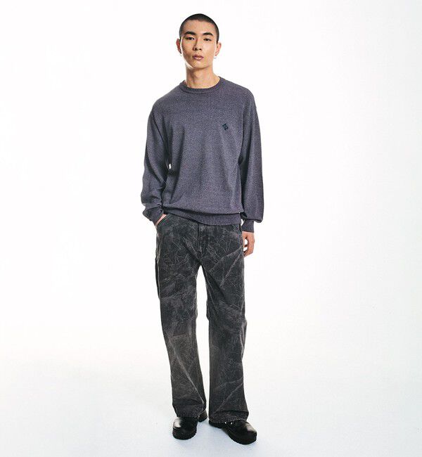 SHIPS「City Ambient Products:〈手洗い可能〉14ゲージ レーヨン ナイロン ワンポイントロゴニット」|ニット・セーター|