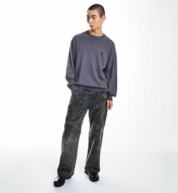 SHIPS「City Ambient Products:〈手洗い可能〉14ゲージ レーヨン ナイロン ワンポイントロゴニット」|ニット・セーター|