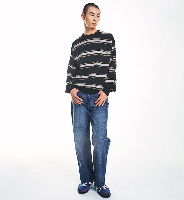 SHIPS「City Ambient Products:〈手洗い可能〉14ゲージ レーヨン ナイロン ワンポイントロゴニット」|ニット・セーター|