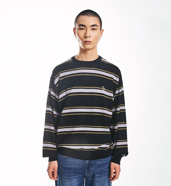 SHIPS「City Ambient Products:〈手洗い可能〉14ゲージ レーヨン ナイロン ワンポイントロゴニット」|ニット・セーター|