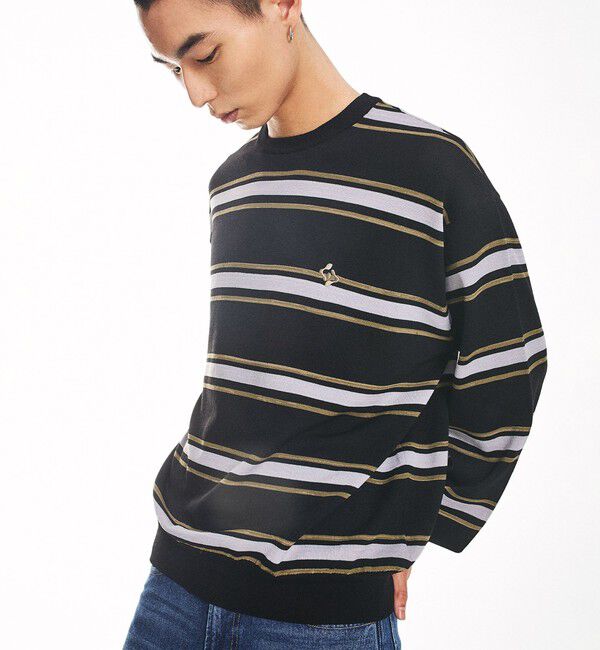 SHIPS「City Ambient Products:〈手洗い可能〉14ゲージ レーヨン ナイロン ワンポイントロゴニット」|ニット・セーター|