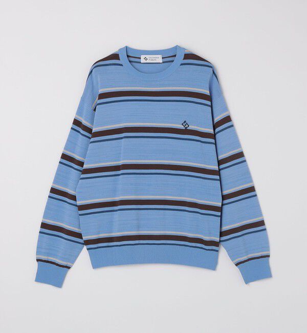 SHIPS「City Ambient Products:〈手洗い可能〉14ゲージ レーヨン ナイロン ワンポイントロゴニット」|ニット・セーター|スカイブルー