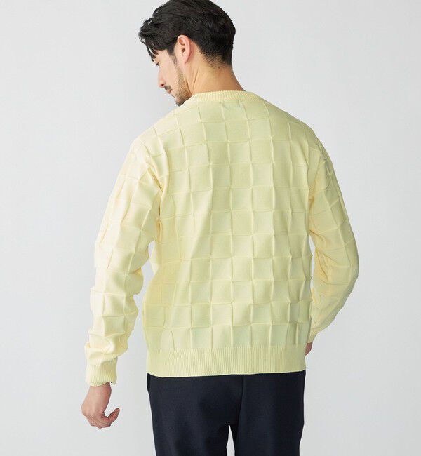 SHIPS「SHIPS: 〈手洗い可能〉Amossa(R) シャンティ ブロック リンクス編み 長袖 ニット」|ニット・セーター|