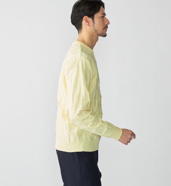 SHIPS「SHIPS: 〈手洗い可能〉Amossa(R) シャンティ ブロック リンクス編み 長袖 ニット」|ニット・セーター|