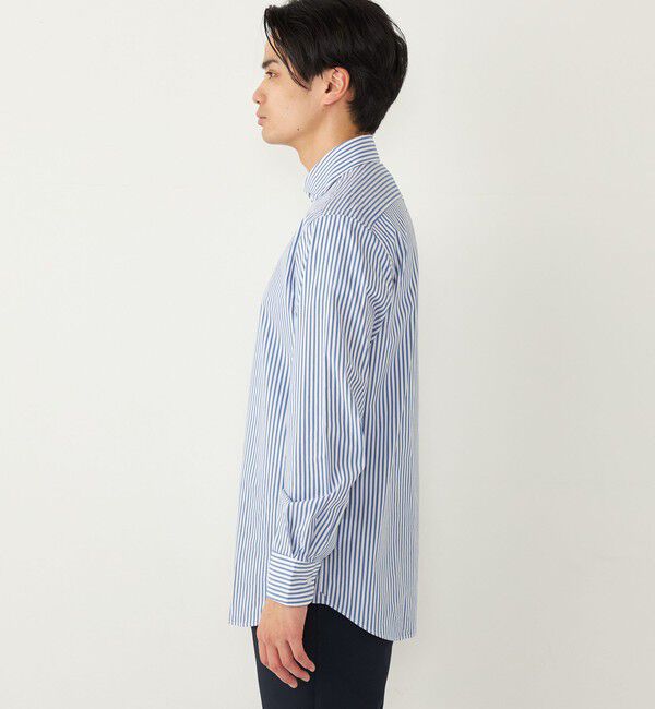 SHIPS Colors 「SHIPS Colors:ストライプ ワイドカラー ロングスリーブ シャツ」|シャツ・ブラウス|