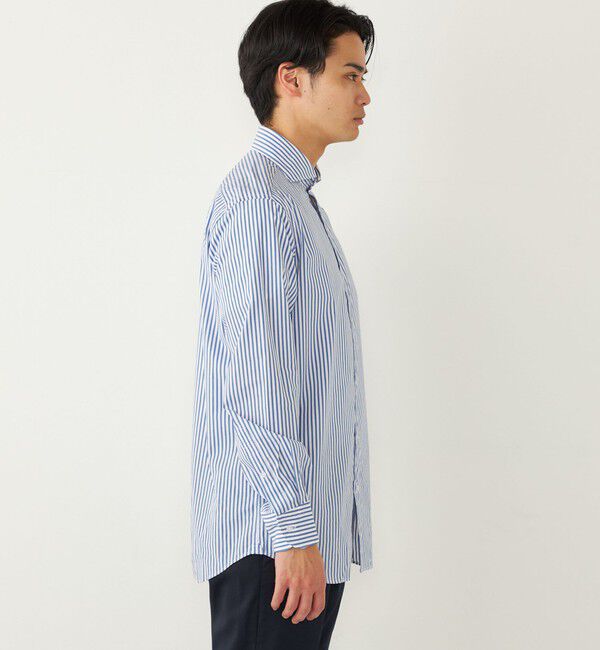 SHIPS Colors 「SHIPS Colors:ストライプ ワイドカラー ロングスリーブ シャツ」|シャツ・ブラウス|