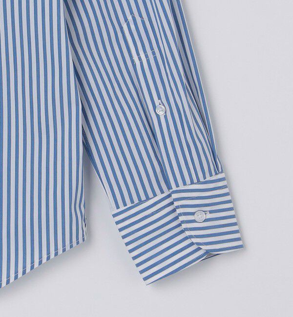 SHIPS Colors 「SHIPS Colors:ストライプ ワイドカラー ロングスリーブ シャツ」|シャツ・ブラウス|