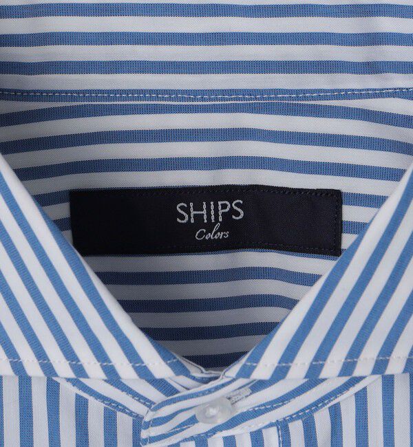 SHIPS Colors 「SHIPS Colors:ストライプ ワイドカラー ロングスリーブ シャツ」|シャツ・ブラウス|