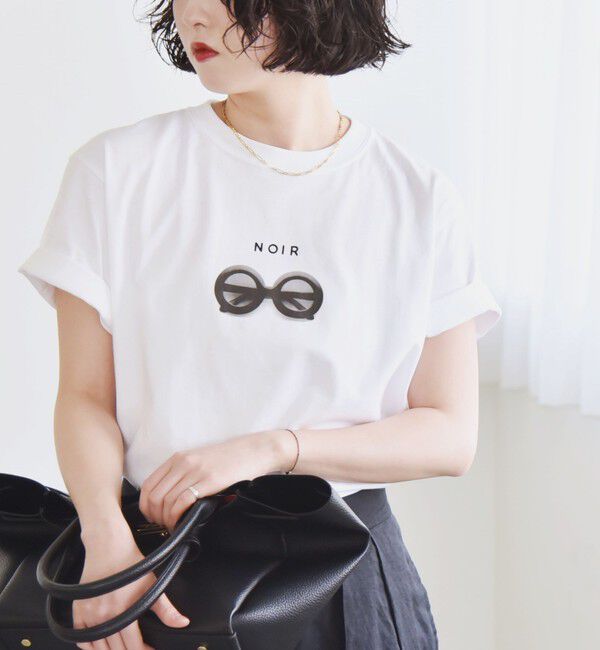 quaranciel「ANGE IN DISGUISE:〈手洗い可能〉コットン フォト & ロゴ TEE」|Tシャツ・カットソー|ホワイト系1