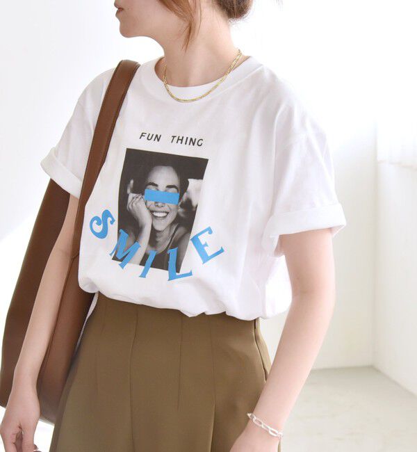 quaranciel「ANGE IN DISGUISE:〈手洗い可能〉コットン フォト & ロゴ TEE」|Tシャツ・カットソー|