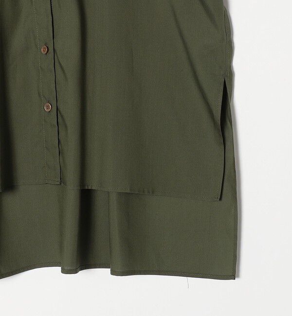 quaranciel「quaranciel:〈手洗い可能〉バンドカラー ハーフスリーブ ポケット ワーク シャツ」|シャツ・ブラウス|