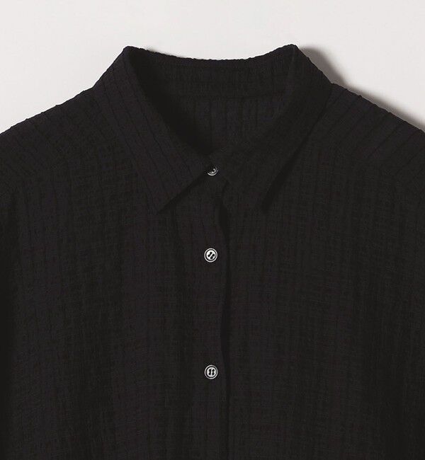 quaranciel「quaranciel :〈洗濯機可能〉シアー バンピー レギュラーカラー パフ シャツ ブラウス」|シャツ・ブラウス|