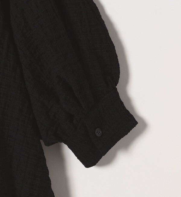 quaranciel「quaranciel :〈洗濯機可能〉シアー バンピー レギュラーカラー パフ シャツ ブラウス」|シャツ・ブラウス|